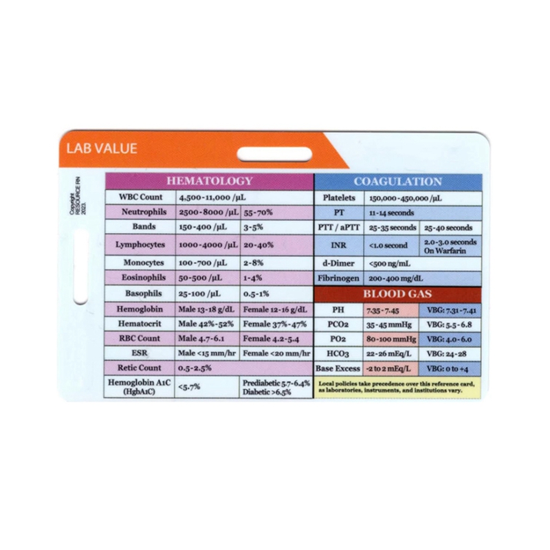 Lab Value and Order of Blood D - Medical Lab Values recension och pris
